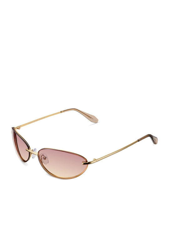 Meller Unisex Γυαλιά Ηλίου με Χρυσό Μεταλλικό Σκελετό και Χρυσό Φακό TE-GOLDBROWN