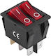 Rocker Switch Large Double 6p On-off 15a/250v Red