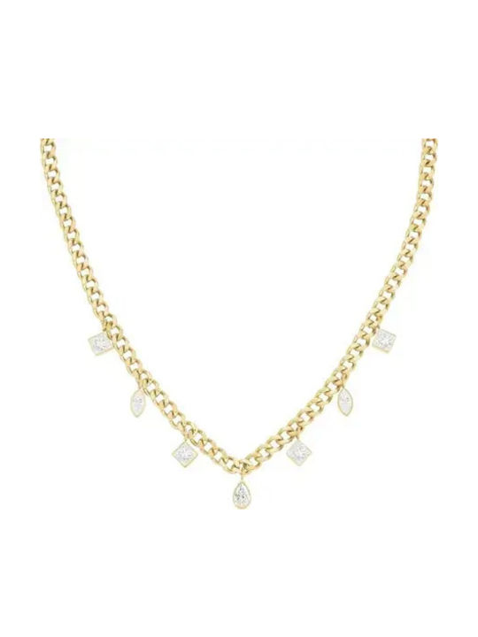 Rosefield Necklace Made of Gold Plated Steel with Zircon