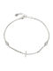 Oxette Women's Chain Bracelet with Cross Design in Silver with Zircon
