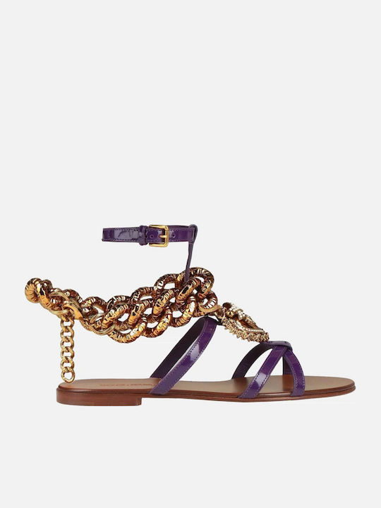 Dolce & Gabbana Кожени Лилави Сандали