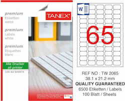 Tanex Selbstklebende A4 Etiketten Rechteckig 38,1x21,2mm Tanex Selbstklebende A4 Etiketten Rechteckig 38,1x21,2mm