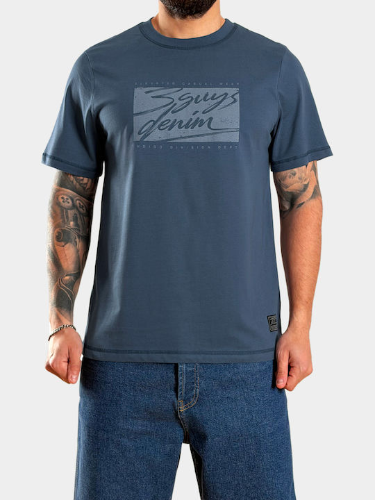 3Guys T-shirt Μπλε Ίντιγκο