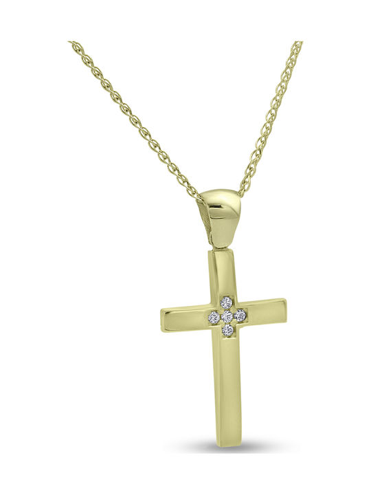 Ortaxidis Gold Kreuz 14K mit Kette