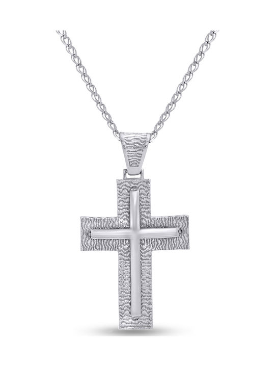Ortaxidis White Gold Cross 14K with Chain