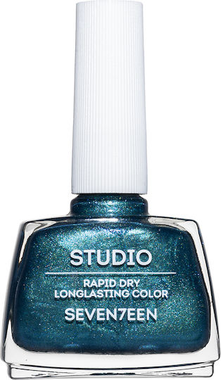 Seventeen Studio Glossy Βερνίκι Νυχιών Μακράς Διαρκείας Quick Dry Τιρκουάζ 12ml