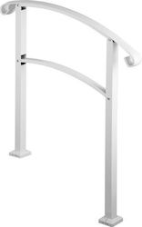 Balustrade 1-3 Exterior Steps White Steel Length 100 Cm Installation Kit Balustrade 1-3 Exterior Steps White Steel Length 100 Cm Installation Kit