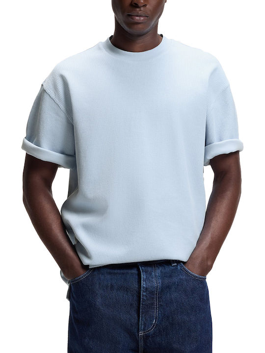 Hugo Nuwaffle Men's Short Sleeve Blue T-shirt