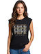 Women's Cotton Sleeveless Black Blouse