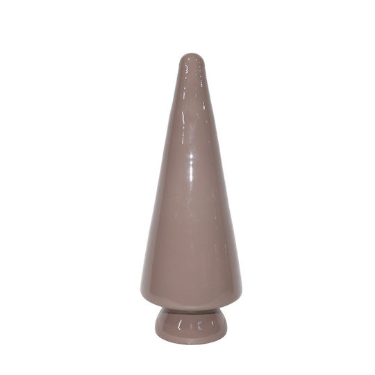 Illuminated Christmas Decorative Glass Cone Tree 25.5cm Pink