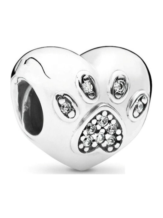 Silver me Herz Charm aus Silber mit Zirkon