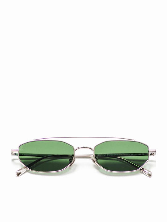 Common Sense Men's Sunglasses Silver Green Mirror
