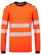 Portwest Men's Work Shirt Orange with Reflective Tapes