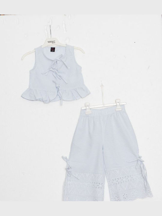 Kids Set with Pants Summer 3pcs Light Blue