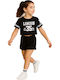 Kids Set with Shorts Summer 2 Pieces Black