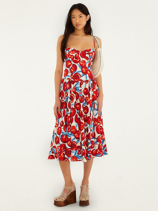 Sommer Midi Damenkleid Kirsche