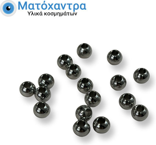 Steel Round Bead 4mm Silver 50 Pieces