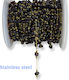 Steel Chain Gold Garnet Beads 3-4mm