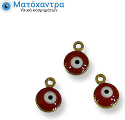 Metal Eye Gold Enamel Red 7mm 25 Pieces