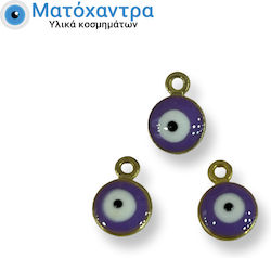 Metal Eye Gold Enamel Lilac 7mm 25 Pieces