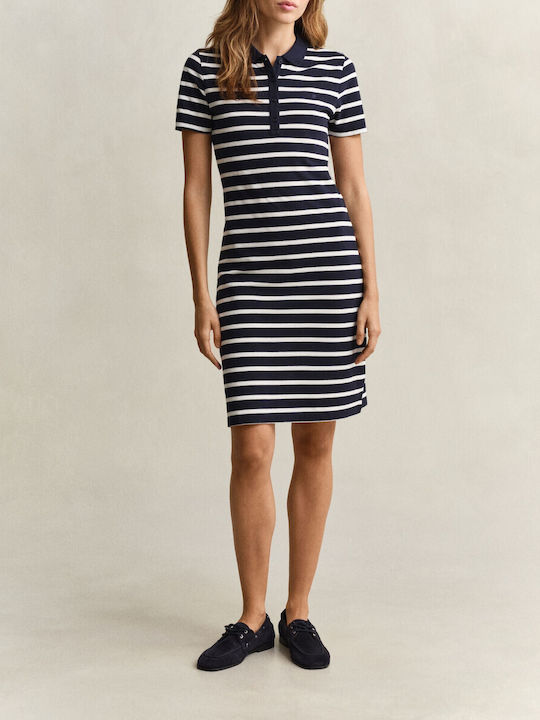 Summer Mini Shirt Dress Navy Blue