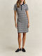 Summer Mini Shirt Dress Navy Blue