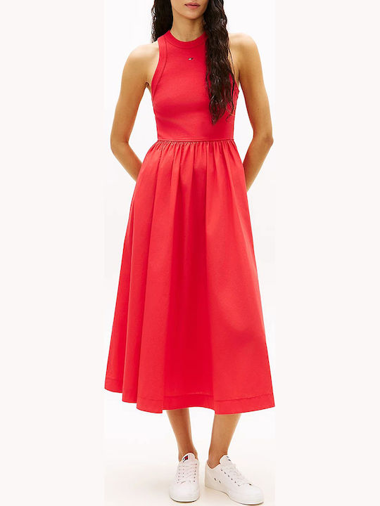 fitted lace wedding dress Midi dress Tommy Hilfiger Jeans DW0DW22352 Red – Goccia.Shop