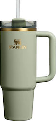 Stanley Quencher 890ml Green Thermos Bottle