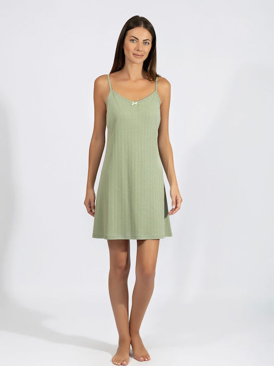 Harmony Summer Cotton Women's Nightgown Green