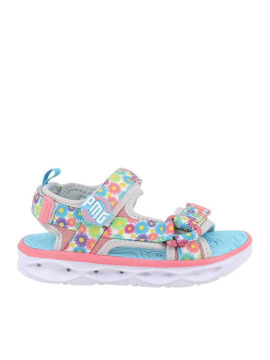 Kids' Anatomic Sandals with Hoop & Loop Closure and Lights Light Blue