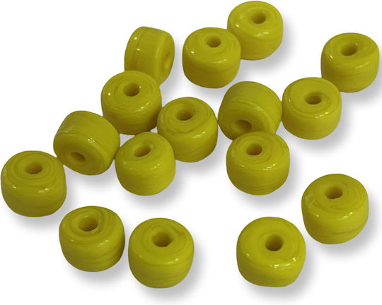 Glass Bead Washer Yellow 8*5mm 50 pcs