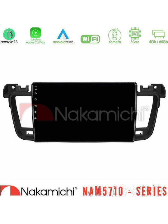 Nakamichi Car Audio System for Peugeot 508 2010-2018 Bluetooth USB WiFi GPS Apple CarPlay Android Auto with 9" Touch Screen