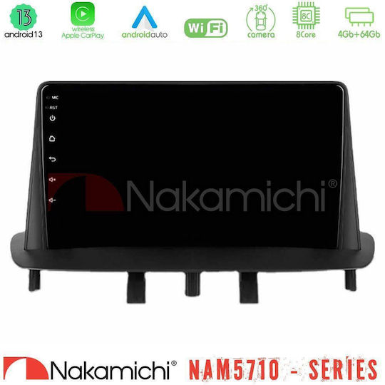 Nakamichi Car Audio System for Renault Megane 2009-2013 Bluetooth USB WiFi GPS Apple CarPlay Android Auto with 9" Touch Screen