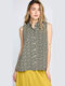 Sleeveless Women's Shirt Black Floral