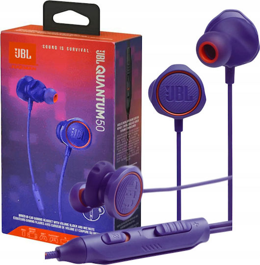 JBL Quantum 50 In Ear Cască Gaming cu Conectare 3,5 mm Albastră