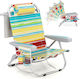 Costway Aluminium Beach Lounger-Armchair with 5-Position Recline Waterproof