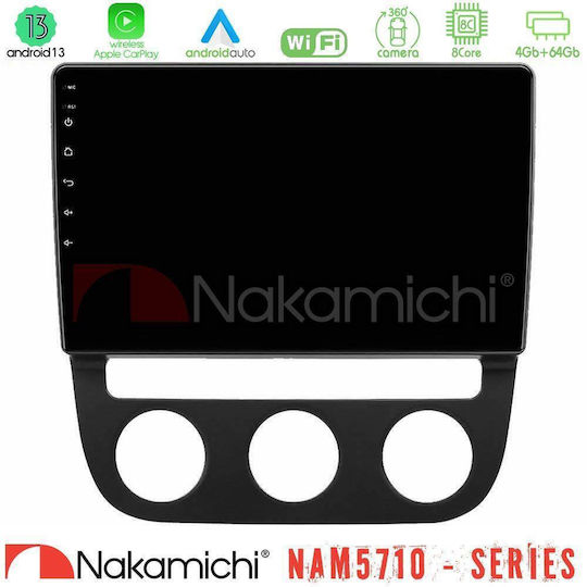 Nakamichi Ηχοσύστημα Αυτοκινήτου για Volkswagen Jetta 2005 2010 με A/C (Bluetooth/USB/WiFi/GPS/Apple-Carplay/Android-Auto) με Οθόνη Αφής 10"