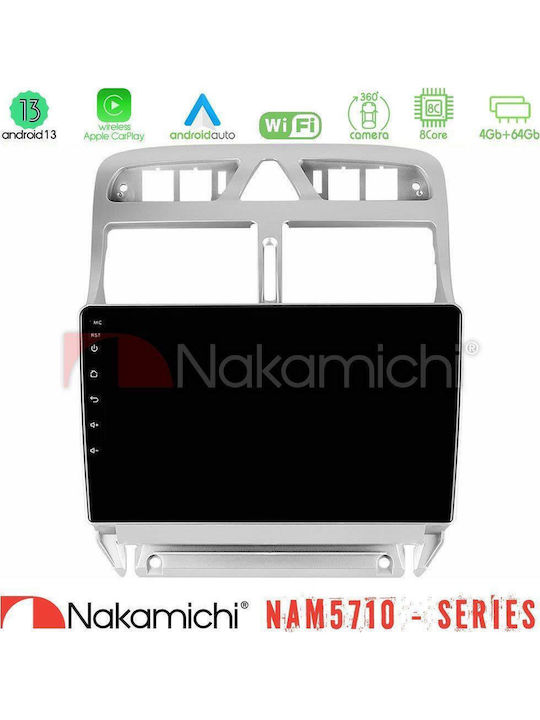 Nakamichi Car Audio System for Peugeot 307 2002-2008 Bluetooth USB WiFi GPS Apple CarPlay Android Auto with 9" Touch Screen