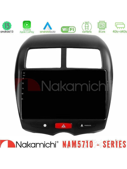 Nakamichi Car Audio System for Mitsubishi Asx 2014 Bluetooth USB WiFi GPS Apple CarPlay Android Auto with 10" Touch Screen