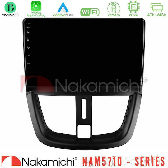 Nakamichi Ηχοσύστημα Αυτοκινήτου για Peugeot 207 2006-2012 (Bluetooth/USB/WiFi/GPS/Apple-Carplay/Android-Auto) με Οθόνη Αφής 9"