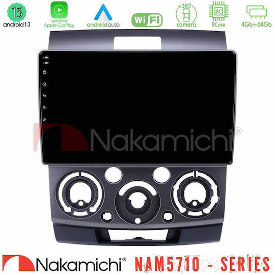 Nakamichi Ηχοσύστημα Αυτοκινήτου για Ford Ranger Mazda BT-50 2007-2012 (Bluetooth/USB/WiFi/GPS/Apple-Carplay/Android-Auto) με Οθόνη Αφής 9"