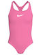 Nike Essential Racerback Kinder Badebekleidung Einteilig Mit langen Ärmeln Rosa