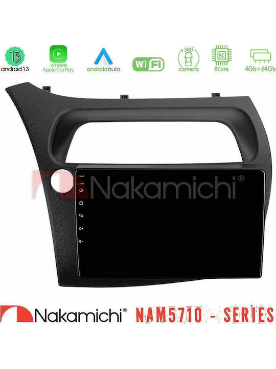 Nakamichi Ηχοσύστημα Αυτοκινήτου για Honda Civic 2006-2011 (Bluetooth/USB/WiFi/GPS/Apple-Carplay/Android-Auto) με Οθόνη Αφής 9"