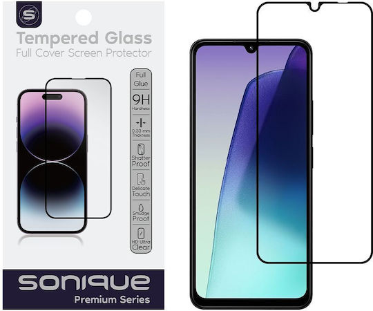 Sonique 2.5D 0.33мм Пълно Лепило Закалено Стъкло Черен (Redmi 14C / Poco C75 Realme C75 4G)