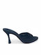 Suede Mules με Ψηλό Τακούνι σε Μαύρο Χρώμα