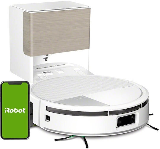 iRobot Roomba Max 705 Combo + AutoWash Σκούπα Ρομπότ με Χαρτογράφηση Laser & Απορρόφηση 13000Pa Λευκή