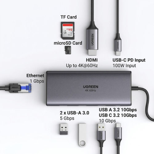 Ugreen Revodok Pro 109 USB-C Docking Station με HDMI 4K PD Ethernet