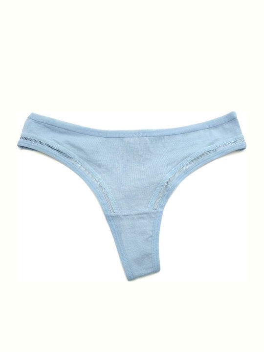 Hand's Foner Βαμβακερό Γυναικείο String Γαλάζιο