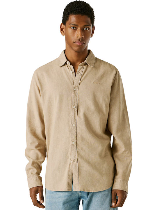 Pepe Jeans Μακρυμάνικo Πουκάμισο Malt Beige
