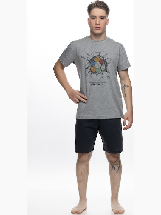 Galaxy Sommer Herrenpyjama Grau